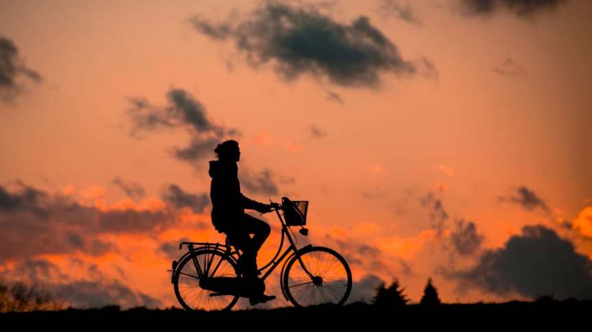 woman on bike silhouette-fitness-bless-you-bike-37836