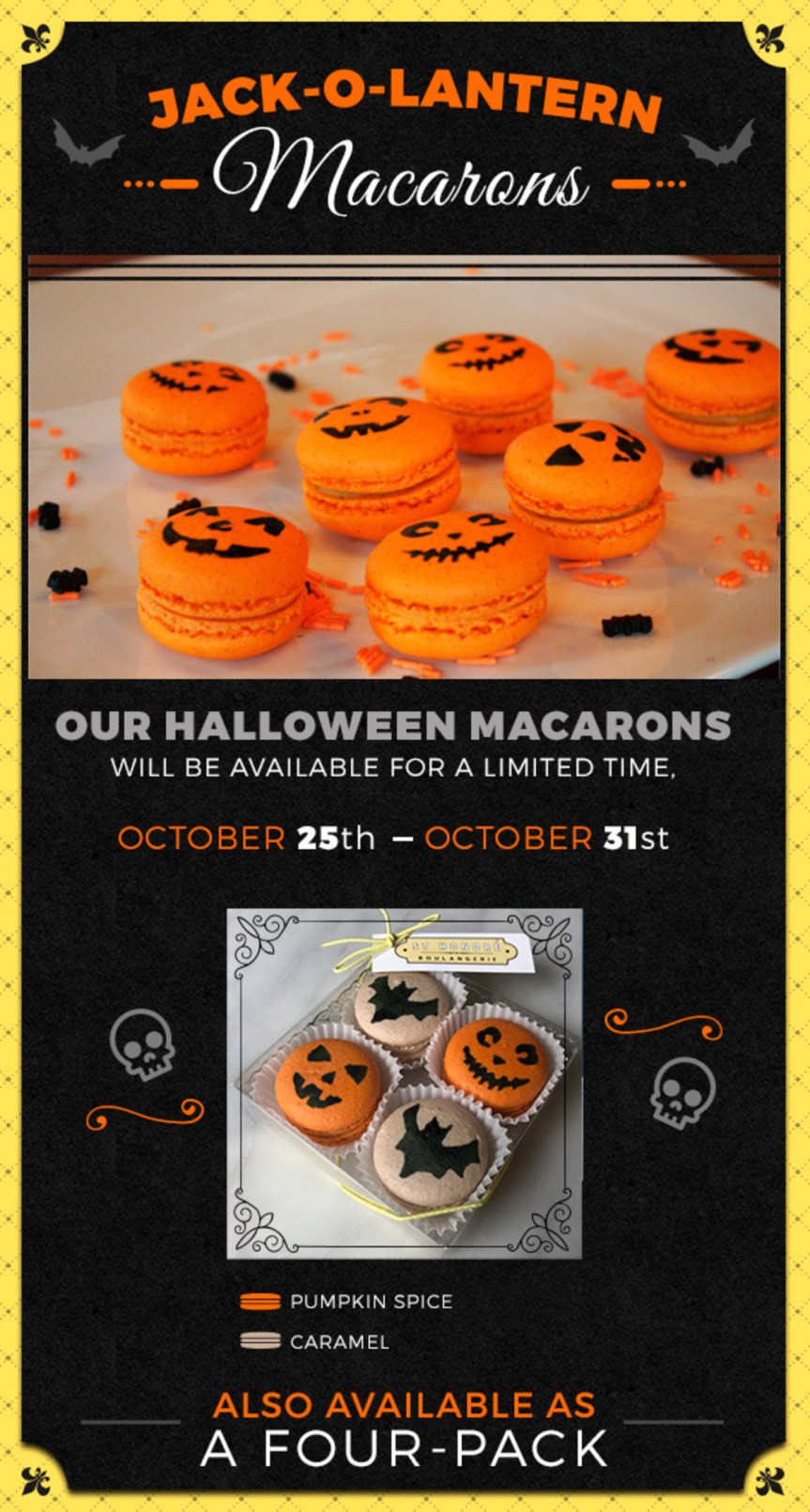 Halloween macrons Saint Honore